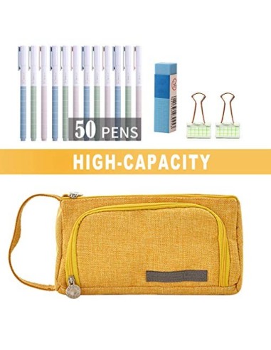 AidShunn Multifuncional Estuche de lápices de Gran Capacidad Bolsa de Lona Premium Bolsa de lápiz Organizador de papelería pa