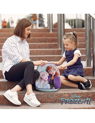 Mochila Infantil 3D, Estuche Escolar y Bolsa Merienda de Cuerdas Frozen 2 Diseño Exclusivo – Frozen | Mochilas Escolares para