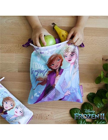 Mochila Infantil 3D, Estuche Escolar y Bolsa Merienda de Cuerdas Frozen 2 Diseño Exclusivo – Frozen | Mochilas Escolares para