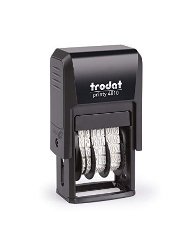 Sello Fechador Trodat Printy 4810, meses español abreviados, altura fecha 3,8 mm, entintaje automático, tinta negra