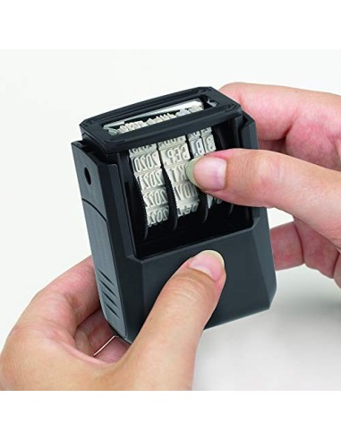 Sello Fechador Trodat Printy 4810, meses español abreviados, altura fecha 3,8 mm, entintaje automático, tinta negra