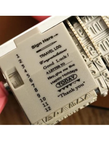 Sello fechador, Classic Fechador, Con 12 tipos de cinta de impresión y fecha personalizada, Abreviaturas de meses en inglés, 