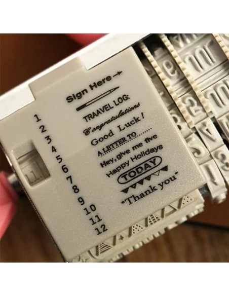 Sello fechador, Classic Fechador, Con 12 tipos de cinta de impresión y fecha personalizada, Abreviaturas de meses en inglés, 