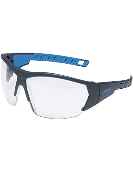 Gafas de seguridad uvex i-works - EN 166 170 - Antivaho y resistente a arañazos y químicos - Transparente / Azul