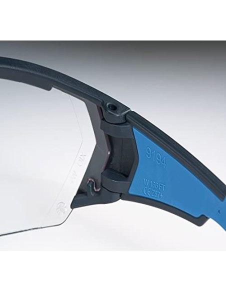 Gafas de seguridad uvex i-works - EN 166 170 - Antivaho y resistente a arañazos y químicos - Transparente / Azul