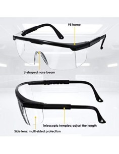 Gafas de Seguridad, Gafa de Protección, Gafas a Prueba de Polvo, Gafas Protectoras, Plegable Gafas Protectoras, para Uso Indu 2