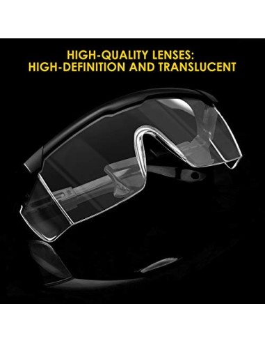 Gafas de Seguridad, Gafa de Protección, Gafas a Prueba de Polvo, Gafas Protectoras, Plegable Gafas Protectoras, para Uso Indu