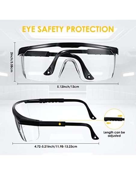 Gafas de Seguridad, Gafa de Protección, Gafas a Prueba de Polvo, Gafas Protectoras, Plegable Gafas Protectoras, para Uso Indu