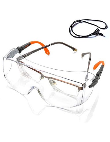 Gafas de Protección Antivaho Patillas Ajustables - Anteojos Gafas Protectoras Laboratorios con Cinta Ajustables SG009