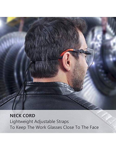 Gafas de Protección Antivaho Patillas Ajustables - Anteojos Gafas Protectoras Laboratorios con Cinta Ajustables SG009