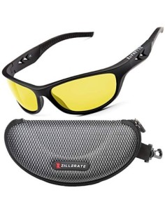 ZILLERATE GAFAS DE CONDUCCIÓN NOCTURNA para Hombre y Mujer Lentes Polarizadas que Protegen del Deslumbramiento de los Faros -