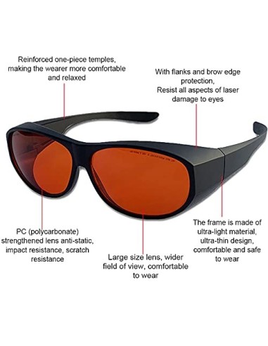 Gafas De Seguridad Láser, Gafas De Protección Ocular Anti UV,200-540 NM Remoción De Tatuajes Gafas De Seguridad Láser Adecuad