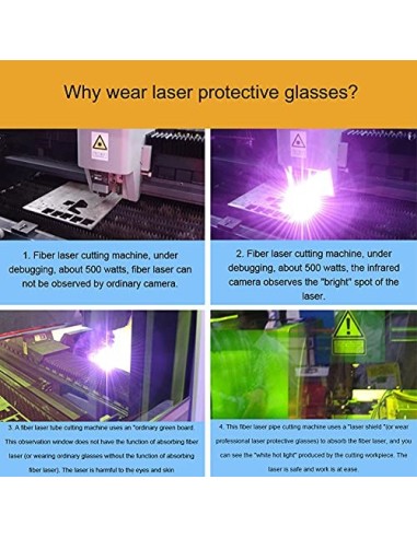 Gafas De Seguridad Láser, Gafas De Protección Ocular Anti UV,200-540 NM Remoción De Tatuajes Gafas De Seguridad Láser Adecuad