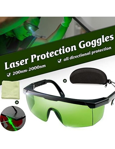 Geevorks Gafas de protección láser 200nm-2000nm Gafas de seguridad láser OD4 + Gafas protectoras con estilo
