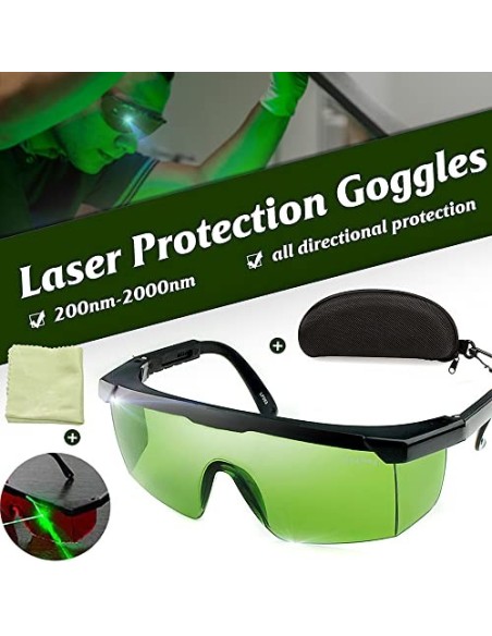 Geevorks Gafas de protección láser 200nm-2000nm Gafas de seguridad láser OD4 + Gafas protectoras con estilo