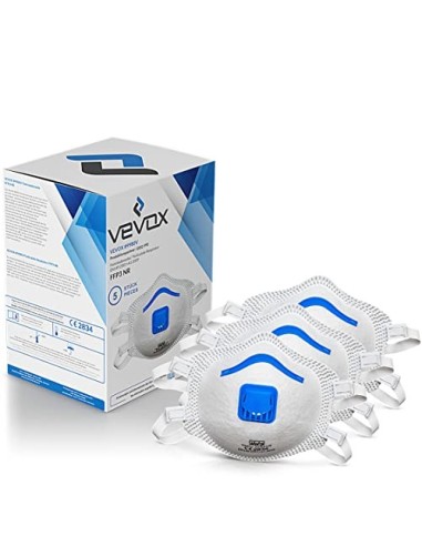 VEVOX® Mascarillas FFP3 - Caja de 5, 10 o 20 - con sellado comfort plus - máscara facial ffp 3 con válvula - Mascarillas Homo