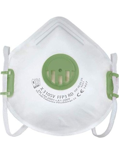 Oxyline X 310 SV FFP3 R D respirador Máscara protectora reutilizable con válvula - 10 piezas