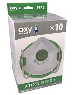 Oxyline X 310 SV FFP3 R D respirador Máscara protectora reutilizable con válvula - 10 piezas 2