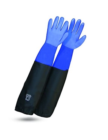 Rostaing WETPRO/IT10 - Guante impermeable de gran longitud con protección total frontal del brazo con cierre elástico, color 