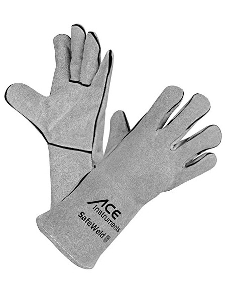 ACE SafeWeld Guantes Soldador EN 388 & 12477 - Guantes de Trabajo de Cuero - 10 L