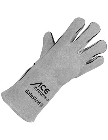 ACE SafeWeld Guantes Soldador EN 388 & 12477 - Guantes de Trabajo de Cuero - 10 L