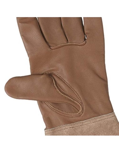Amazon Basics — Guantes de jardinería de antebrazo de cuero marrón talla XL  1 par 