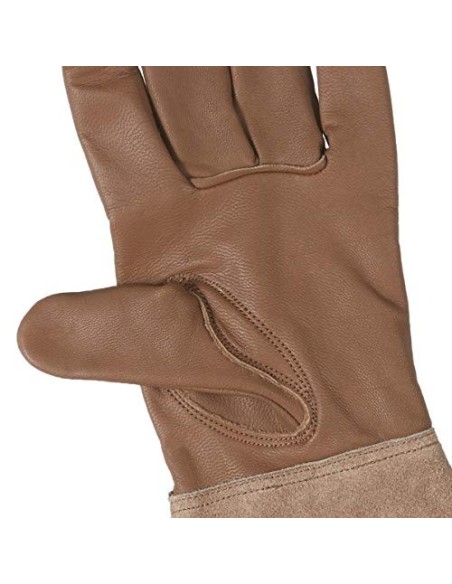 Amazon Basics — Guantes de jardinería de antebrazo de cuero marrón talla XL  1 par 