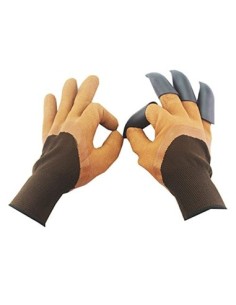 Guantes de trabajo de emulsión para jardinería, suelo plano con garras guantes de jardinería a prueba de espinas para hombres