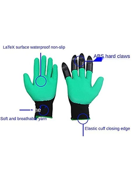 Guantes de trabajo de emulsión para jardinería, suelo plano con garras guantes de jardinería a prueba de espinas para hombres