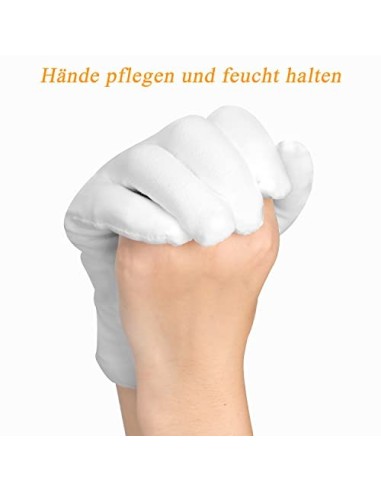 Guantes algodon, 10 pares guantes blancos algodon, suaves y elásticos, Guantes de algodón lavables a máquina, guantes algodon