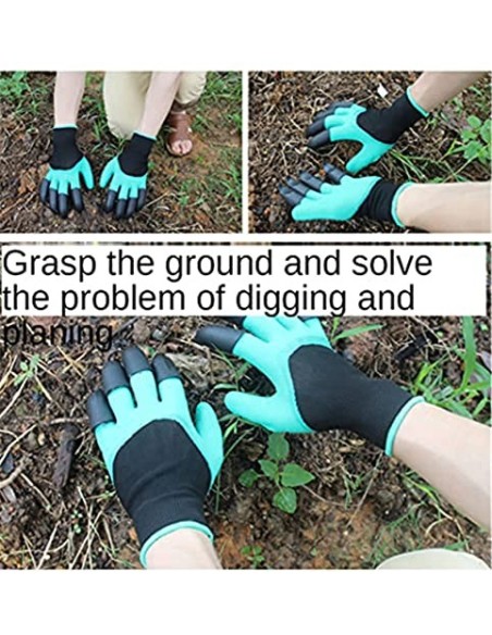 Guantes de trabajo de emulsión para jardinería, suelo plano con garras guantes de jardinería a prueba de espinas para hombres