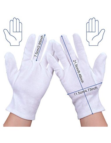 12 Pares de guantes blancos algodon talla chica - Oportunidades