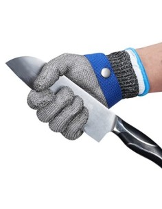 ThreeH Guantes resistentes al corte de acero inoxidable 316L Guantes de malla de alambre Guante de trabajo de protección de n