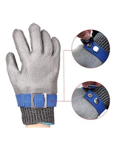 ThreeH Guantes resistentes al corte de acero inoxidable 316L Guantes de malla de alambre Guante de trabajo de protección de n 2