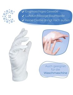 Well B4® Care Guantes de algodón blanco, guantes hidratantes, guantes de hilo hechos de 100% algodón para su protección cuand 2