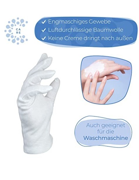 Well B4® Care Guantes de algodón blanco, guantes hidratantes, guantes de hilo hechos de 100% algodón para su protección cuand