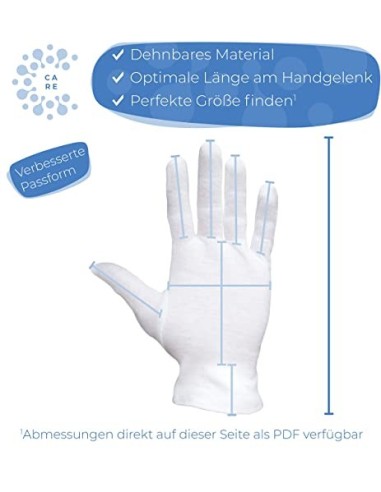 Well B4® Care Guantes de algodón blanco, guantes hidratantes, guantes de hilo hechos de 100% algodón para su protección cuand