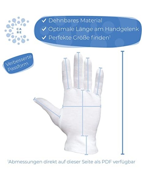Well B4® Care Guantes de algodón blanco, guantes hidratantes, guantes de hilo hechos de 100% algodón para su protección cuand
