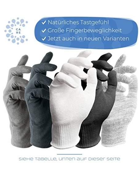 Well B4® Care Guantes de algodón blanco, guantes hidratantes, guantes de hilo hechos de 100% algodón para su protección cuand