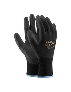 24 pares de guantes de trabajo de nailon negro revestidos de poliuretano Para jardinería, construcción y mecánica, con adhesi 2