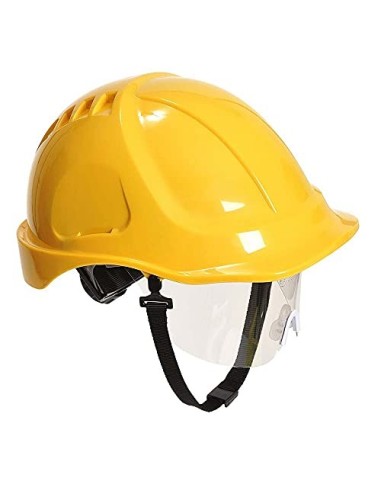 Portwest - La resistencia pw54yer además casco con visera, amarillo
