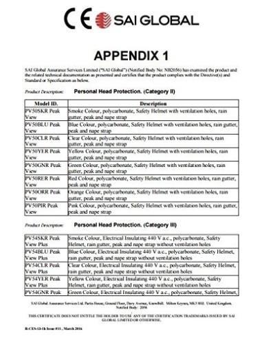 Portwest PV50 - Opinión máxima del casco, color Amarillo