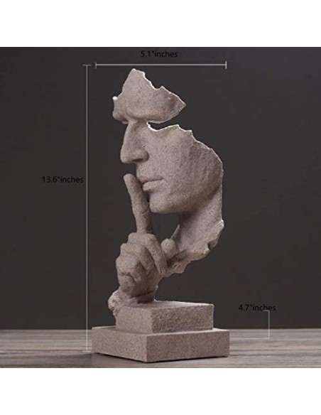 ulofpc Arenisca Resina Pensador Estilo Escultura Abstracta Estatua Coleccionables Figuras Oficina en casa Librería Escritorio Deco 