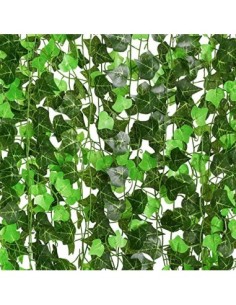 YQing Plantas Hiedra Artificial Decoración Interior y Exterior 91ft-12 Piezas Guirnalda Hiedra Artificial De Hogar Boda Jardí