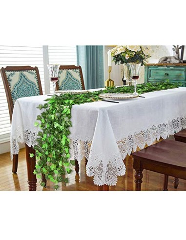 YQing Plantas Hiedra Artificial Decoración Interior y Exterior 91ft-12 Piezas Guirnalda Hiedra Artificial De Hogar Boda Jardí