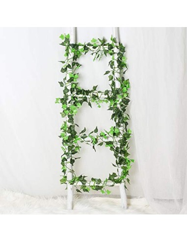 YQing Plantas Hiedra Artificial Decoración Interior y Exterior 91ft-12 Piezas Guirnalda Hiedra Artificial De Hogar Boda Jardí