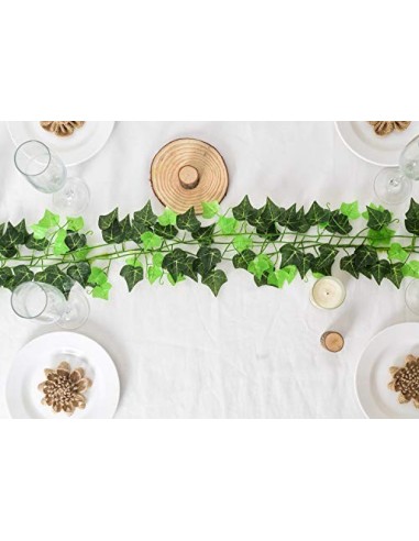 YQing Plantas Hiedra Artificial Decoración Interior y Exterior 91ft-12 Piezas Guirnalda Hiedra Artificial De Hogar Boda Jardí