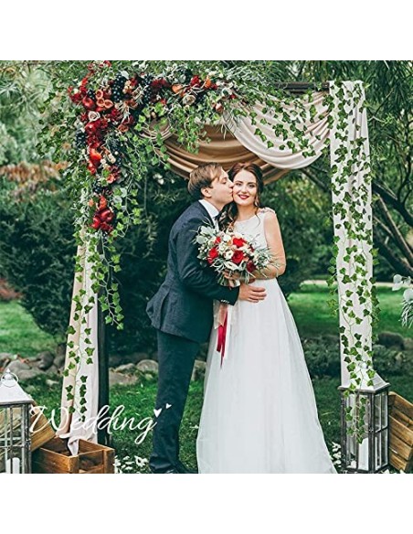 JNCH Planta Hiedra Artificial  14pcs*2.2m  Decoración, Hojas de Vid, Guirnalda Hiedra Artificial Enredadera, Hogar Escalera V