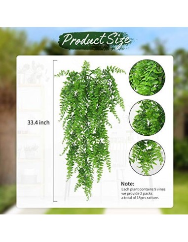 ADORAMOUR Plantas Artificiales Decorativas 2 Piezas Planta Colgantes del Hogar Decoración Pared para Interior y Exterior, Vid