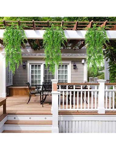 ADORAMOUR Plantas Artificiales Decorativas 2 Piezas Planta Colgantes del Hogar Decoración Pared para Interior y Exterior, Vid